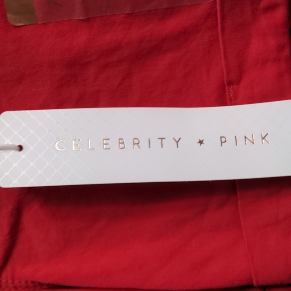 Celebrity Pink Red Jean Shorts Modern Fit - Picture 3 of 6